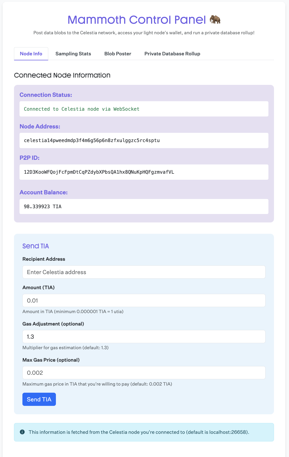 node info
